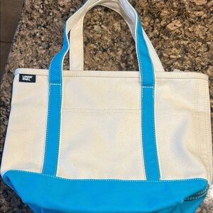 Lands' End Blue and White Tote Bag